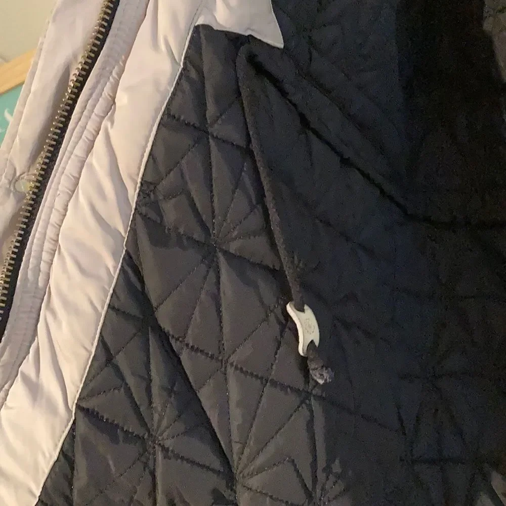 Maison Scotch Hooded Puffer Coat in Cream